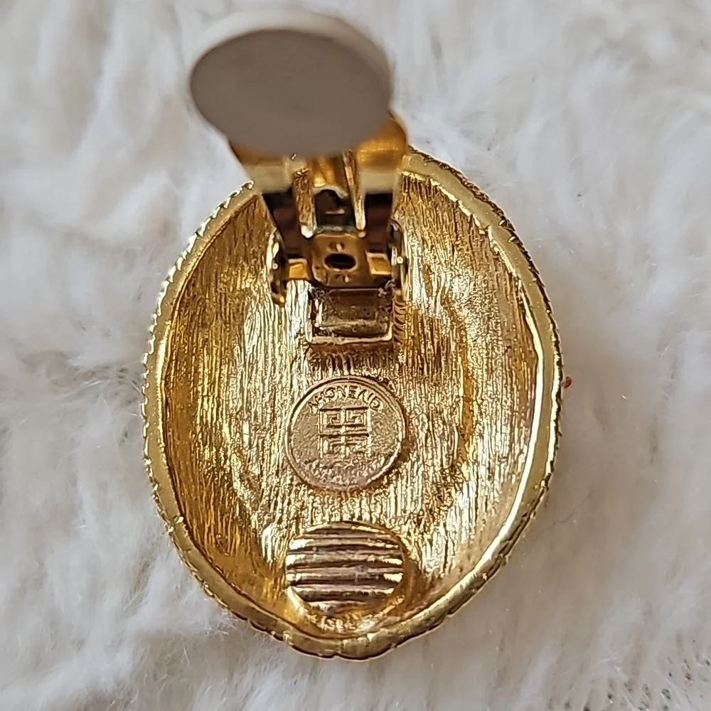 Givenchy Vintage Goldtone Faux Pearl Clip on earrings